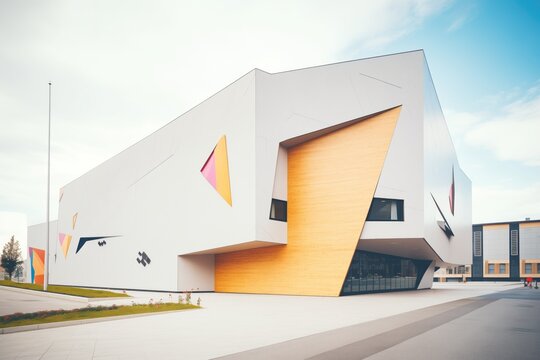 modern art museum with asymmetrical design