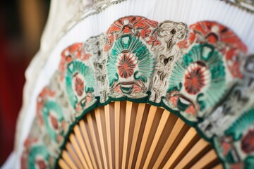 closeup on lacework of a dancers traditional fan