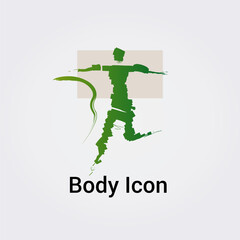 Illustration Corps Silhouette isolée Icône Illustration Couleurs graphique Symbole Nature, Sports et Fitness, Logo pour entreprise