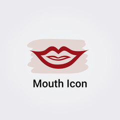 Bouche Lèvres Icône Logo pour Design Simple Isolé Marque Identité Entreprise Diverses Couleurs Modèle Illustration Vecteur
