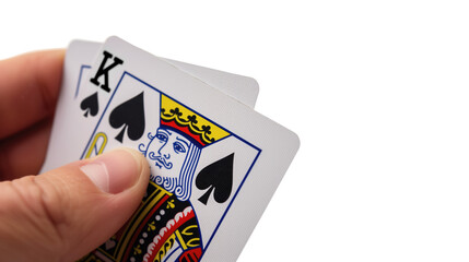 king of spades poker hand being revealed, transparent background