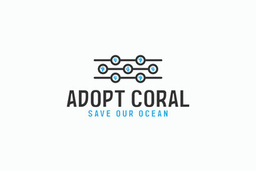 modern adopt coral logo design template. simple adopt coral save our ocean icon logo vector design background template with elegant and unique styles