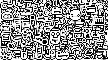 Obraz premium Abstract seamless doodle background, artistic background
