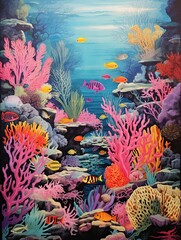 Obraz na płótnie Canvas Vibrant Coral and Fish Scenes Framed Landscape Print - Colorful Coral Designs | [Your Brand Name]