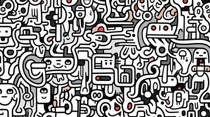 Abstract seamless doodle background, artistic background