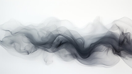 Realistic Smoke. 3D Render. Black and White Background