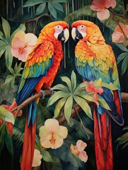 Vibrant Tropical Birds Rustic Wall Decor: Enhancing Your Space with the Beauty of Forest Birdlife