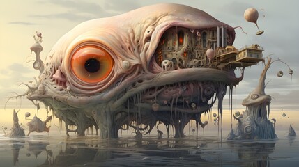 The Leviathan, The Sulanuth And Other Sea Monster - obrazy, fototapety, plakaty