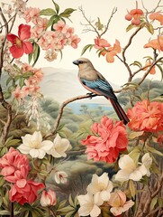 Victorian Botanical and Bird Combinations: Island Artwork with Exquisite Botanical Island Scenes
