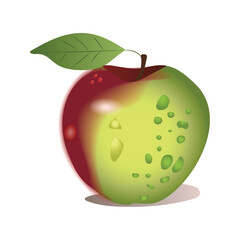 Apple of colorful set. This illustration showcases a vibrant and captivating design of an apple fruit in a cheerful cartoon style. Vector illustration.