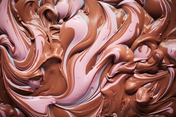 chocolate swirls as a texture closeup