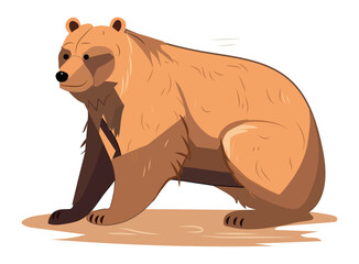 Bear of colorful set. An artful bear portrayed with a lively and vivid cartoon design, skillfully capturing the essence of joy and liveliness against the serene white canvas. Vector illustration.