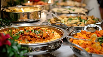 Indian food wedding buffet