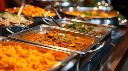 Indian food wedding buffet