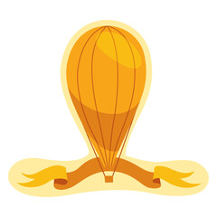 Vector hot air balloon sticker in cartoon style