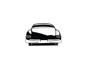 1949 mercury caupe car silhouette vector design. isolated white background view from behind. Best for logos, badges, emblems, icons, design stickers and for the vintage car industry. available in eps 
