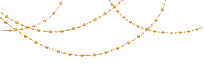 Foto op Plexiglas Beautiful Gold beads Png. © Ольга Боярина