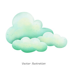 Watercolor Cloud Artwork: Serene Celestial Painting