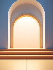 Fototapeta premium Modern round product advertising podium, booth, stage, product background, promotional event background