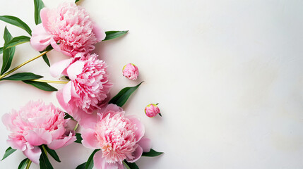 Naklejka na ściany i meble Beautiful pink peony flowers