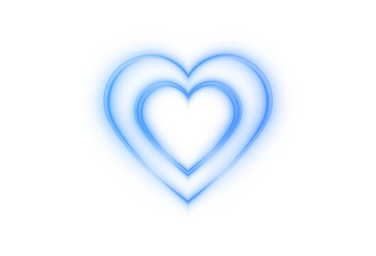 This PNG image features a blue heart with flashes, isolated on a transparent background. The heart is light and perfect for holiday cards, banners, and invitations. 