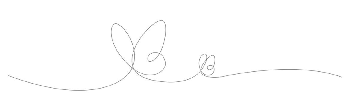 one continuous line art of butterfly. editable stroke