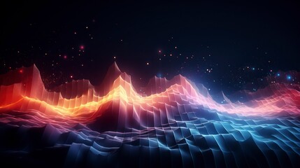 Abstract technology background waves and bokeh lights