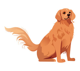 Dog of colorful set. This Labrador skillfully captures the essence of canine charm and the joy of pets against the serene white canvas. Vector illustration.