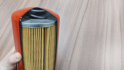 oil filter cutted