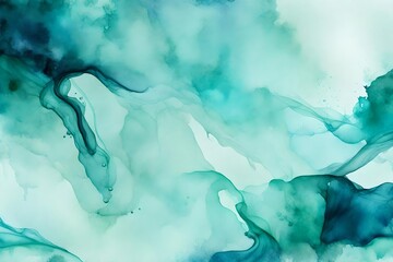 visually pleasing image of a watercolor wash in shades of aqua and teal, creating a tranquil and fluid background with an artistic touch