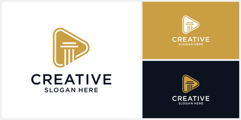 Creative play media law firm logo design template