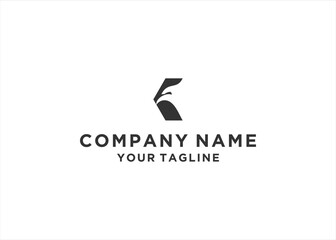 Initial Letter K With Eagle Falcon  Logo Design Vector Illustration