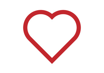 Icono rojo de un corazón hecho con trazo.