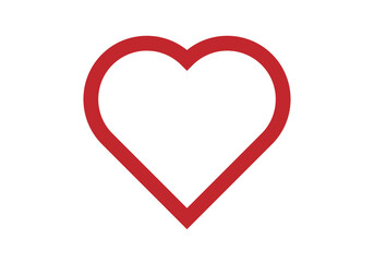 Icono rojo de un coraz&oacute;n hecho con trazo.