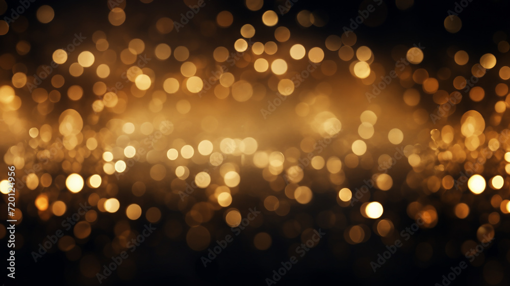 Wall mural golden glitter vintage lights background.abstract circular bokeh background. soft light defocused sp