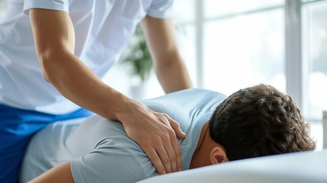 Physiotherapist Providing Treatment to a Patient. Generative ai