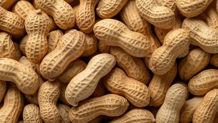 Close-Up of Peanuts in Their Shells, Highlighting Their Natural Texture for Snacks or Cooking Ideas