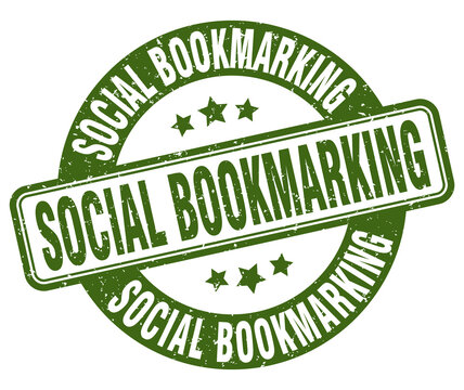social bookmarking stamp. social bookmarking label. round grunge sign