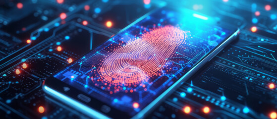 cybersecurity of personal data safety, mobile smartphone using biometric finger print and Two-factor authentication app login ,generative ai