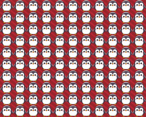 Penguin pattern, illustration, vector texture and background