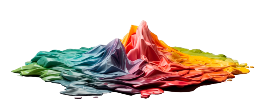Colored crumpled papers isolated