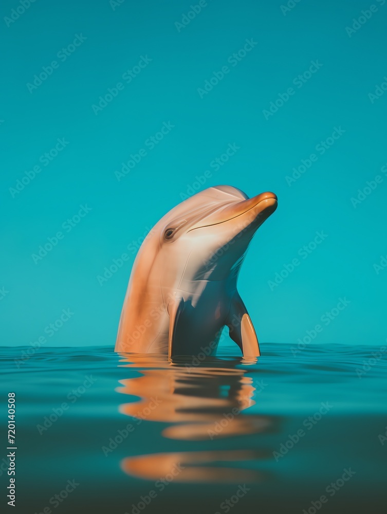 Wall mural close up photo of a dolphin