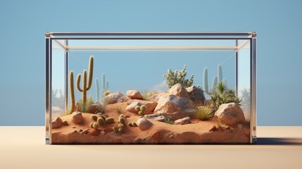 Desert Terrarium with Cacti and Succulents