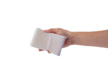 Sponge for cleaning on transparent background
