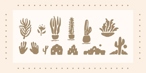 plants and buildings American Southwest and style aesthetic design, soothing vibe, natural feel, organic forms, rustic