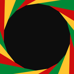 Black History Month Abstract Geometric Banner. Red, Green, Yellow Colors. Vector Square Wallpaper