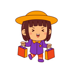 Cute Shopper Girl cartoon character