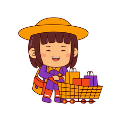 Cute Shopper Girl cartoon character