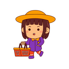 Cute Shopper Girl cartoon character