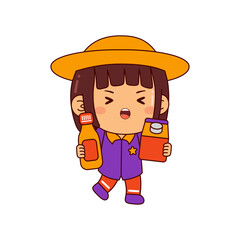 Cute Shopper Girl cartoon character